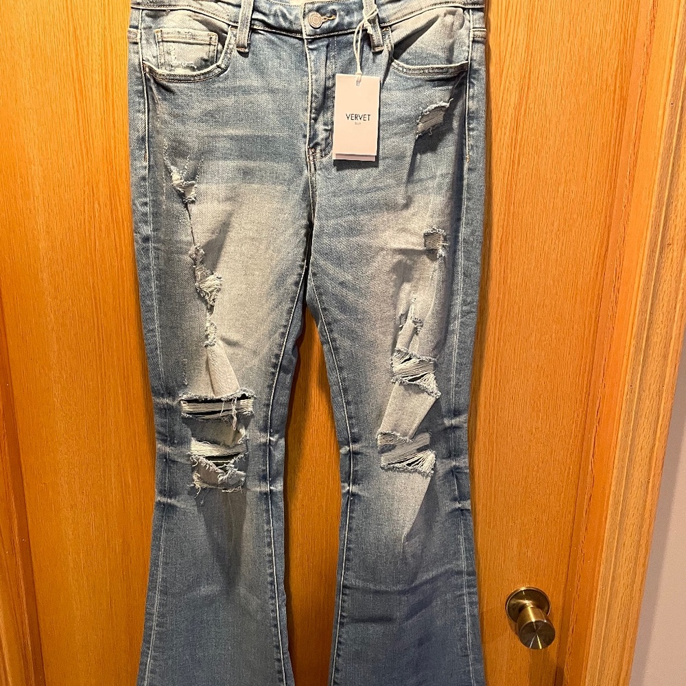Fun ripped flare jeans